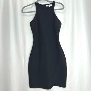 Elizabeth and James Bardot mini dress black sheath sleeveless size 2